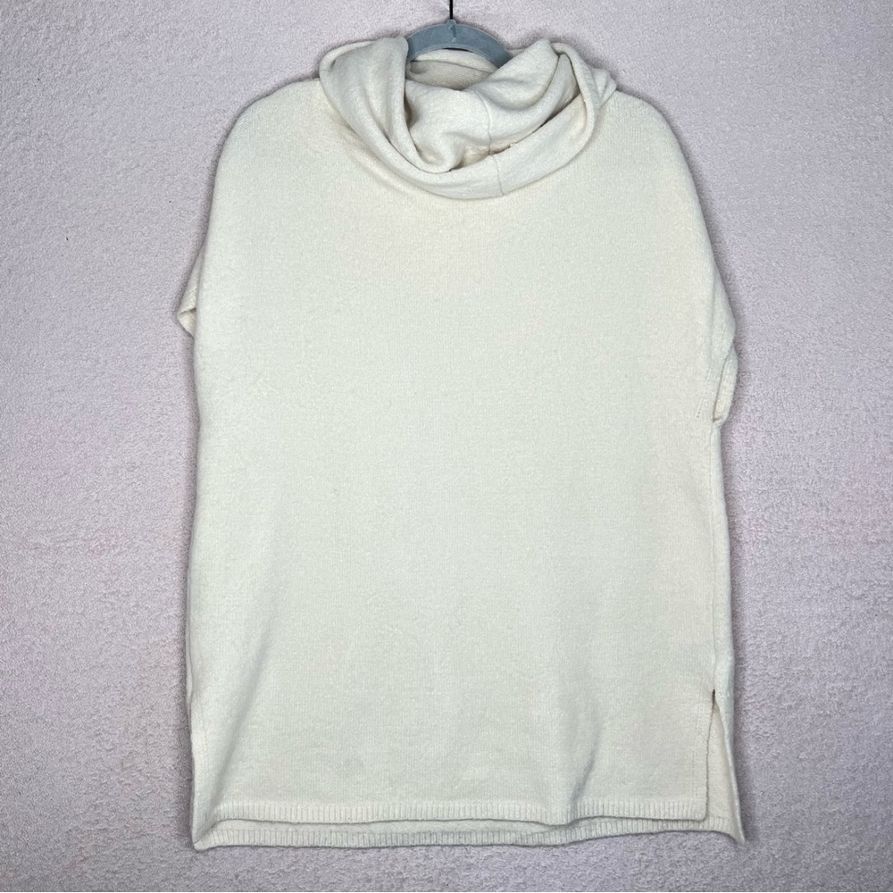 Look by M Merino Wool Funnelneck Flowy Blouse Women’s Cream/Ivory Classic Winter - Picture 13 of 15